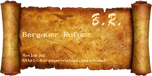 Bergauer Rufusz névjegykártya